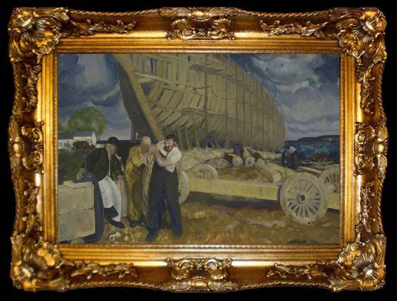 framed  George Bellows Builders of Ships, ta009-2